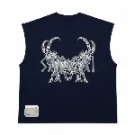 Saqkai Tribe ES-01 BASE / TRAIL — Muscle Tee Navy (The Endurance Pyramid)
