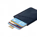 Press Play Dash Leather Card Wallet Holder - Navy Blue